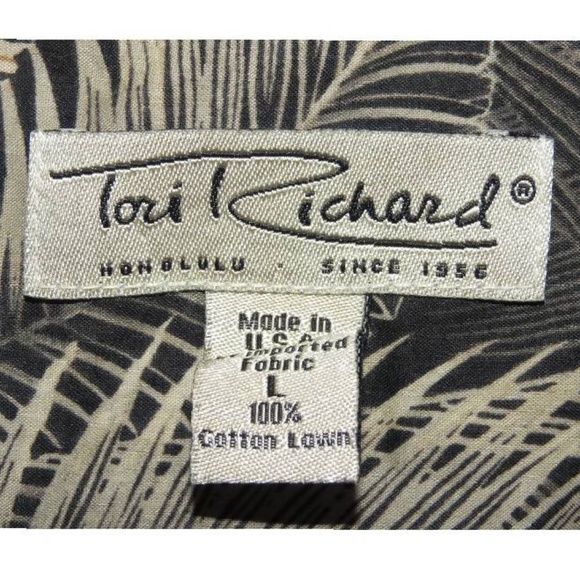 TORI RICHARD Mens L TROPICAL BUTTON SHIRT Pocket - Picture 4 of 5